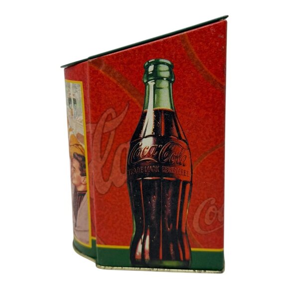 Coca-Cola Hinged Lid Retro Style Tin Container Nostalgic Diner Scene Vintage - Picture 3 of 8